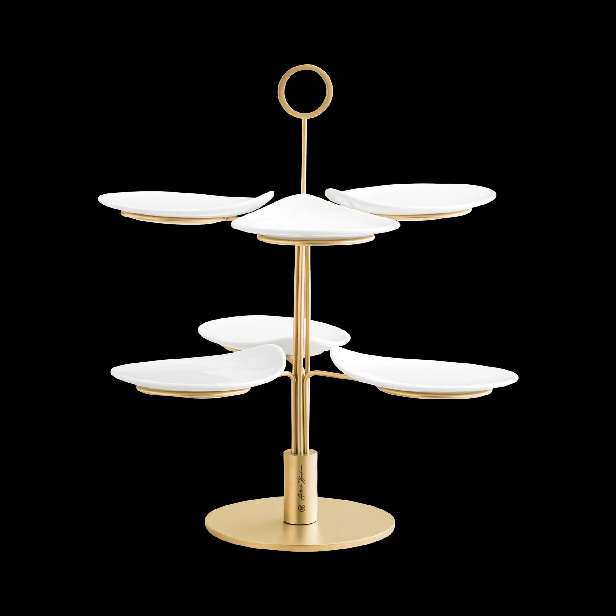 Clair Matte Gold 7Pcs Serving Stand Set