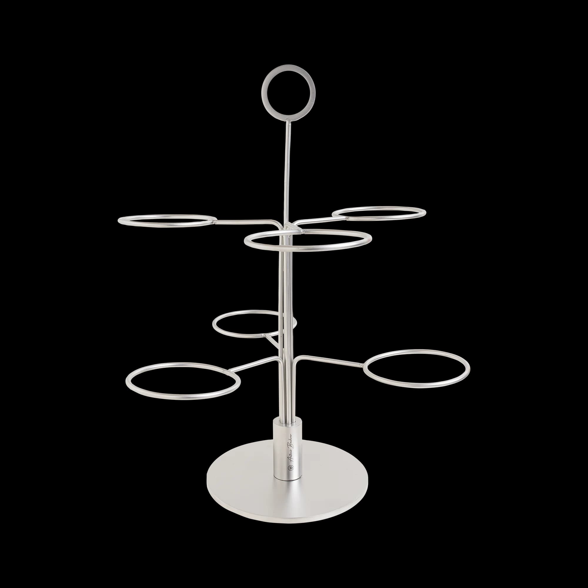Clair Matte Silver 6 Tier Serving Stand