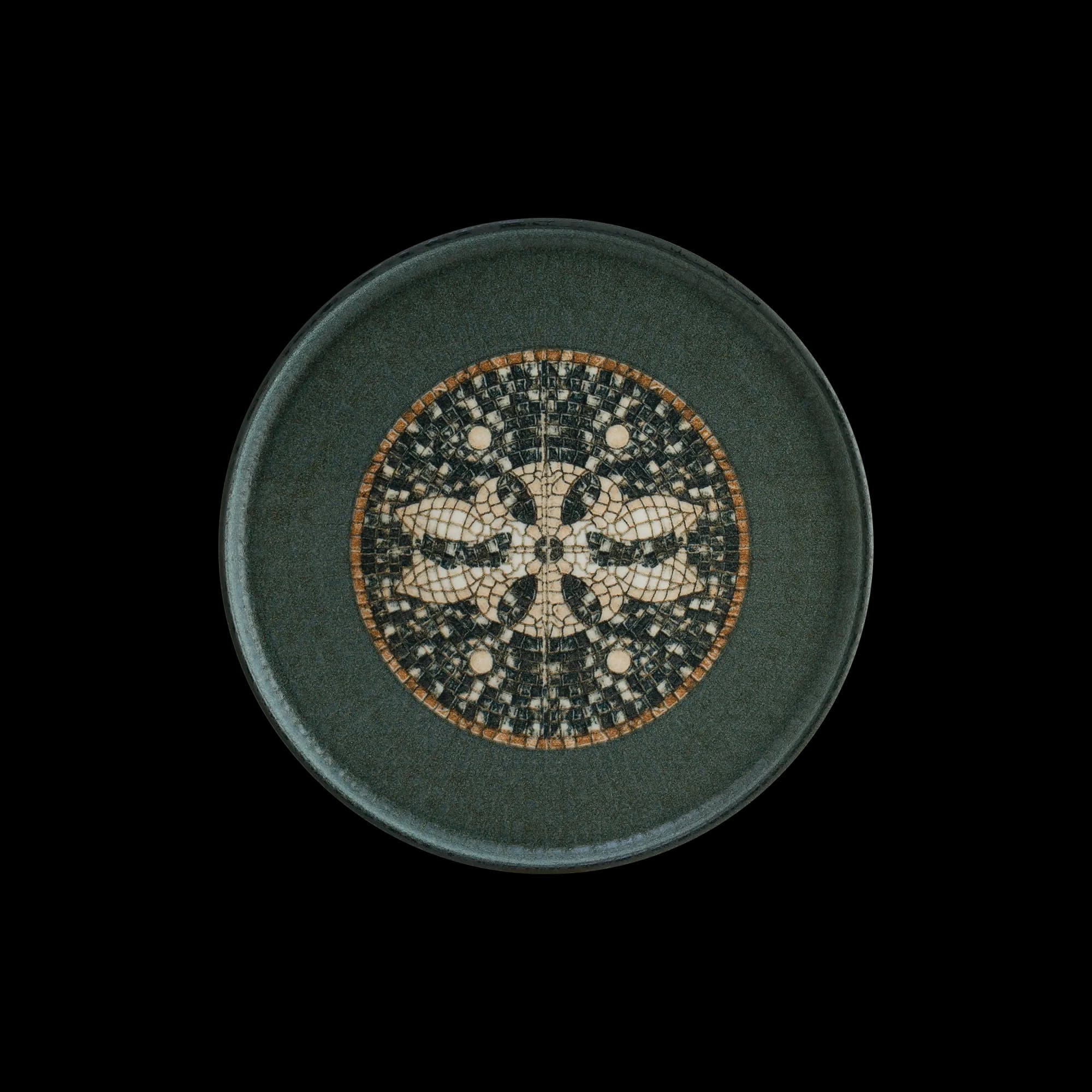 Mesapotamia Mosaic Anthracite 22cm Hygge Flat Plate