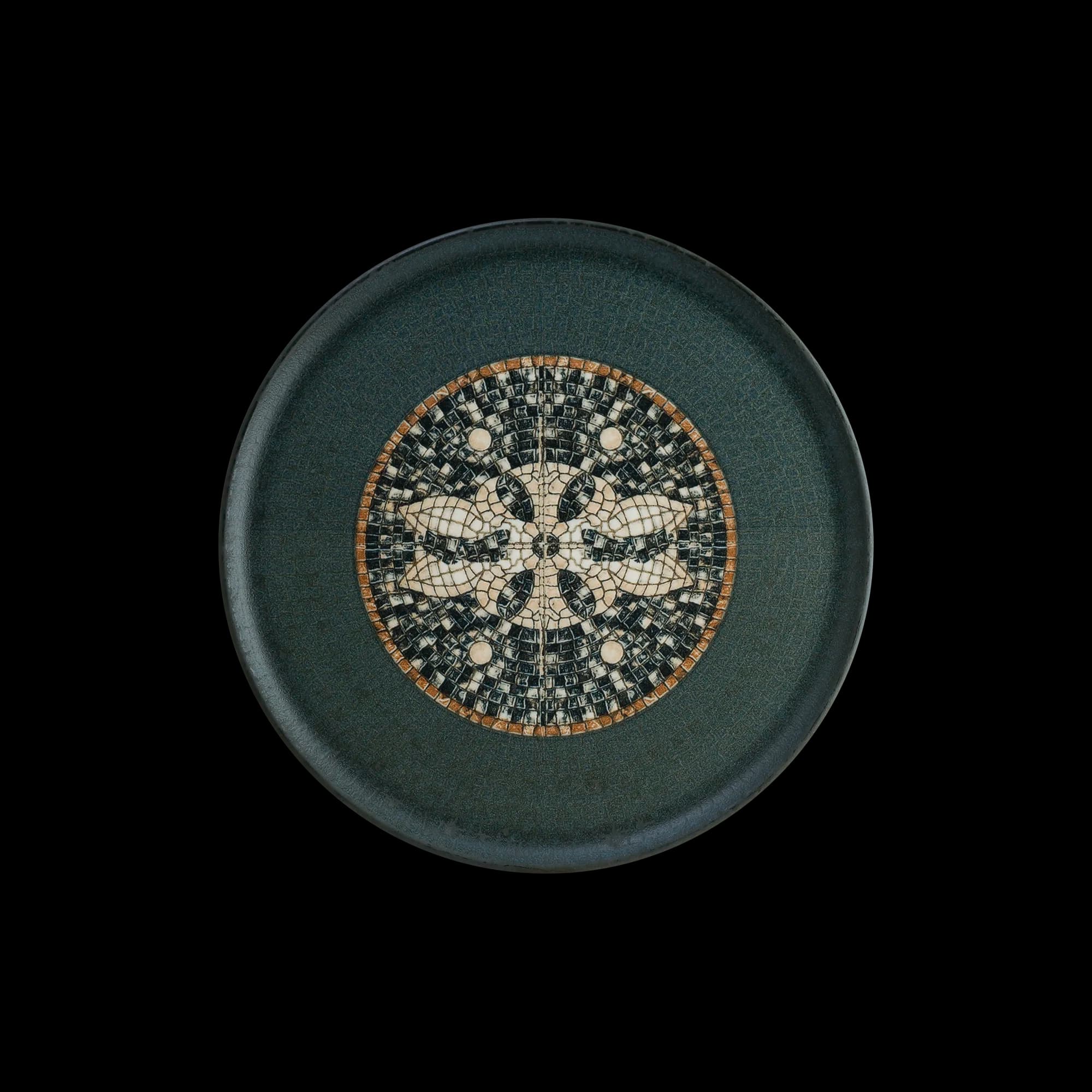 Mesopotamia Mosaic Anthracite Gourmet Flat Plate 32 cm