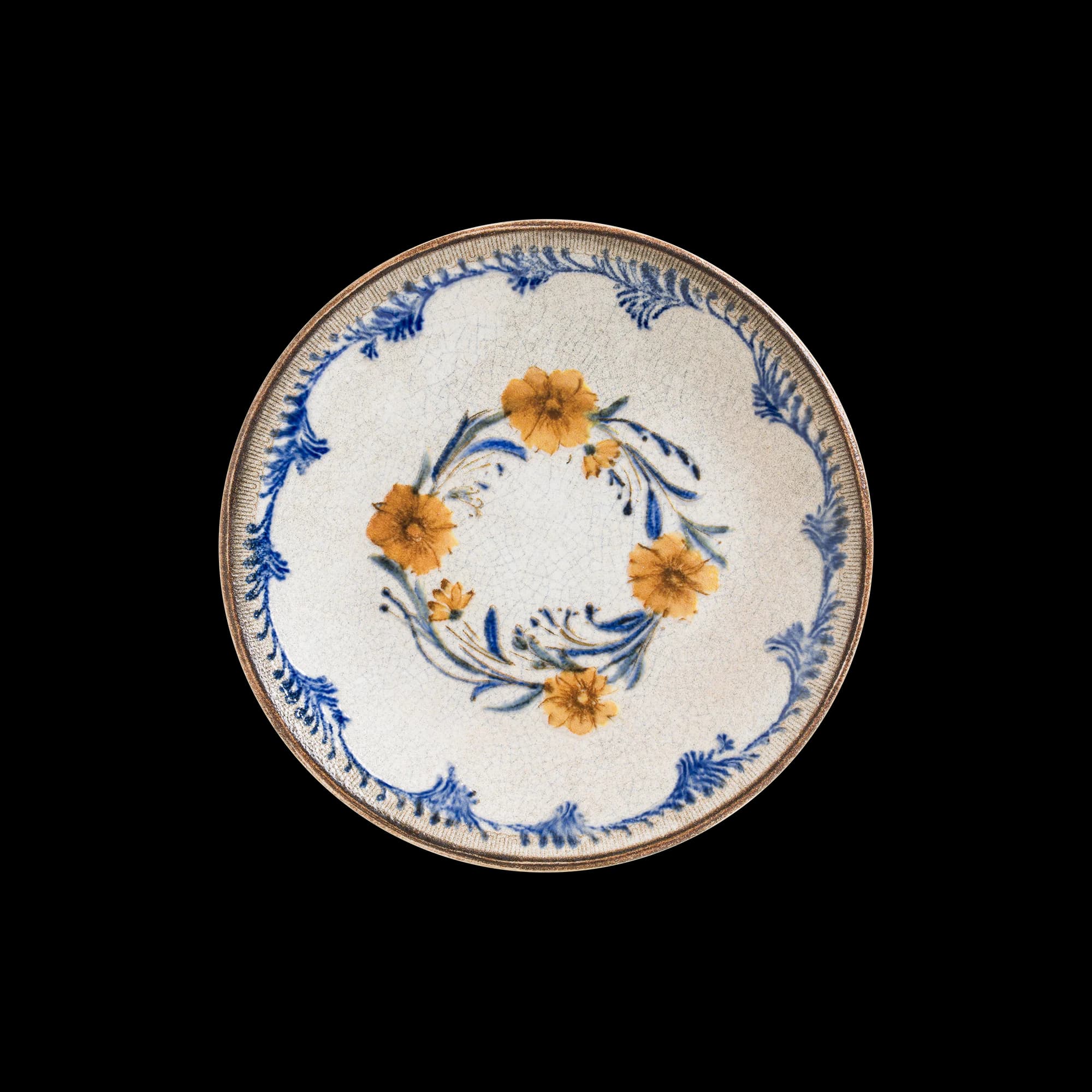 Retro Floral Gourmet Flat Plate 17 cm