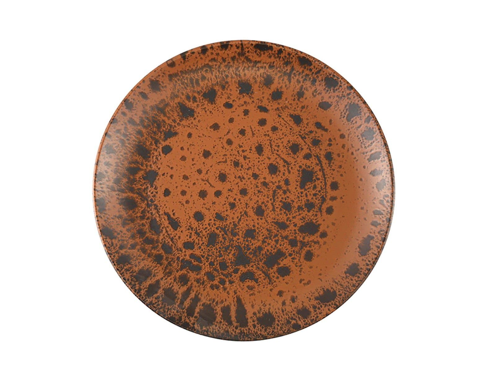 Porland Moire Kahverengi Düz Tabak 31cm 6 adet
