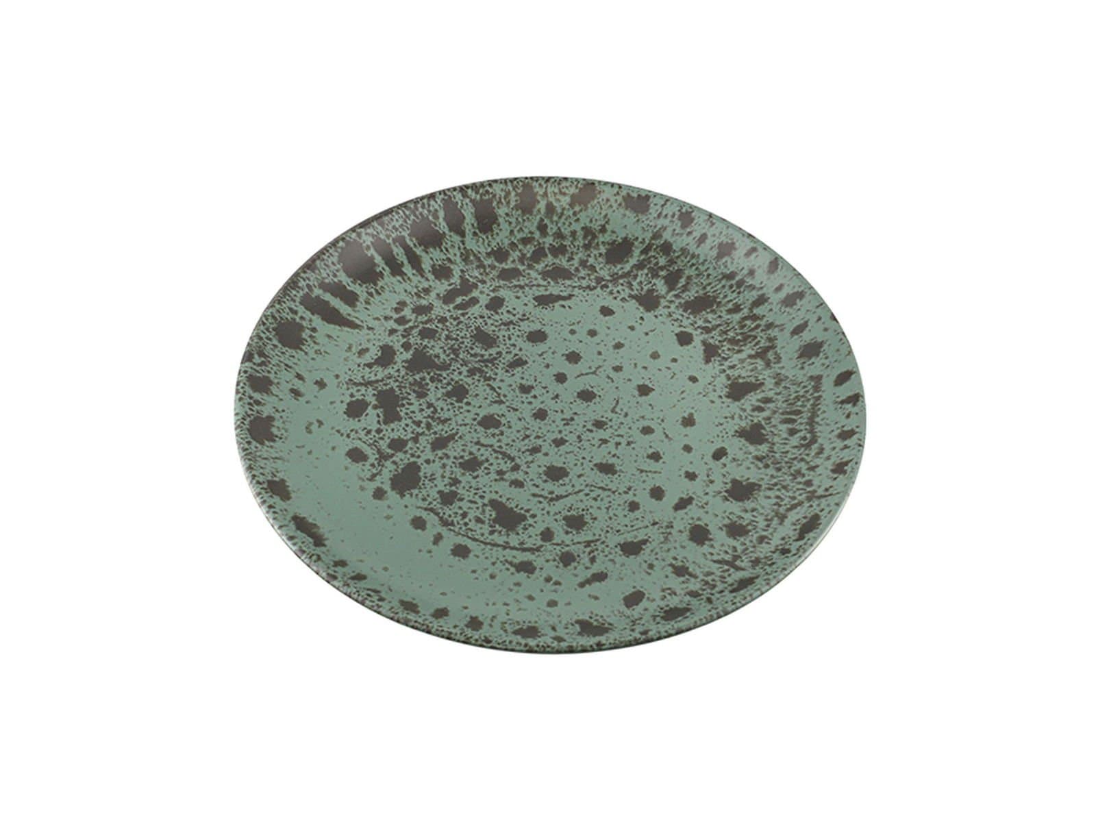 Porland Moire Yeşil Düz Tabak 31cm 6 adet