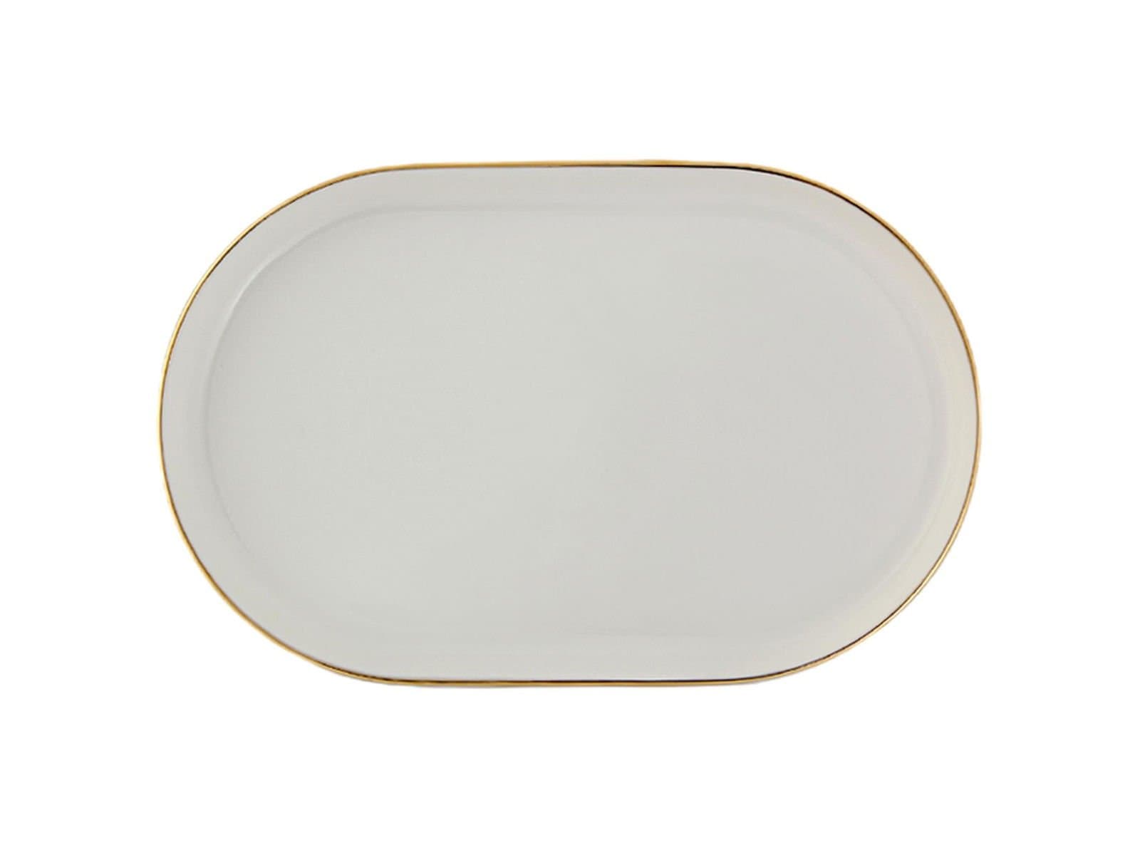 Porland Chopin Gold Gilded Boat Plate 18cm