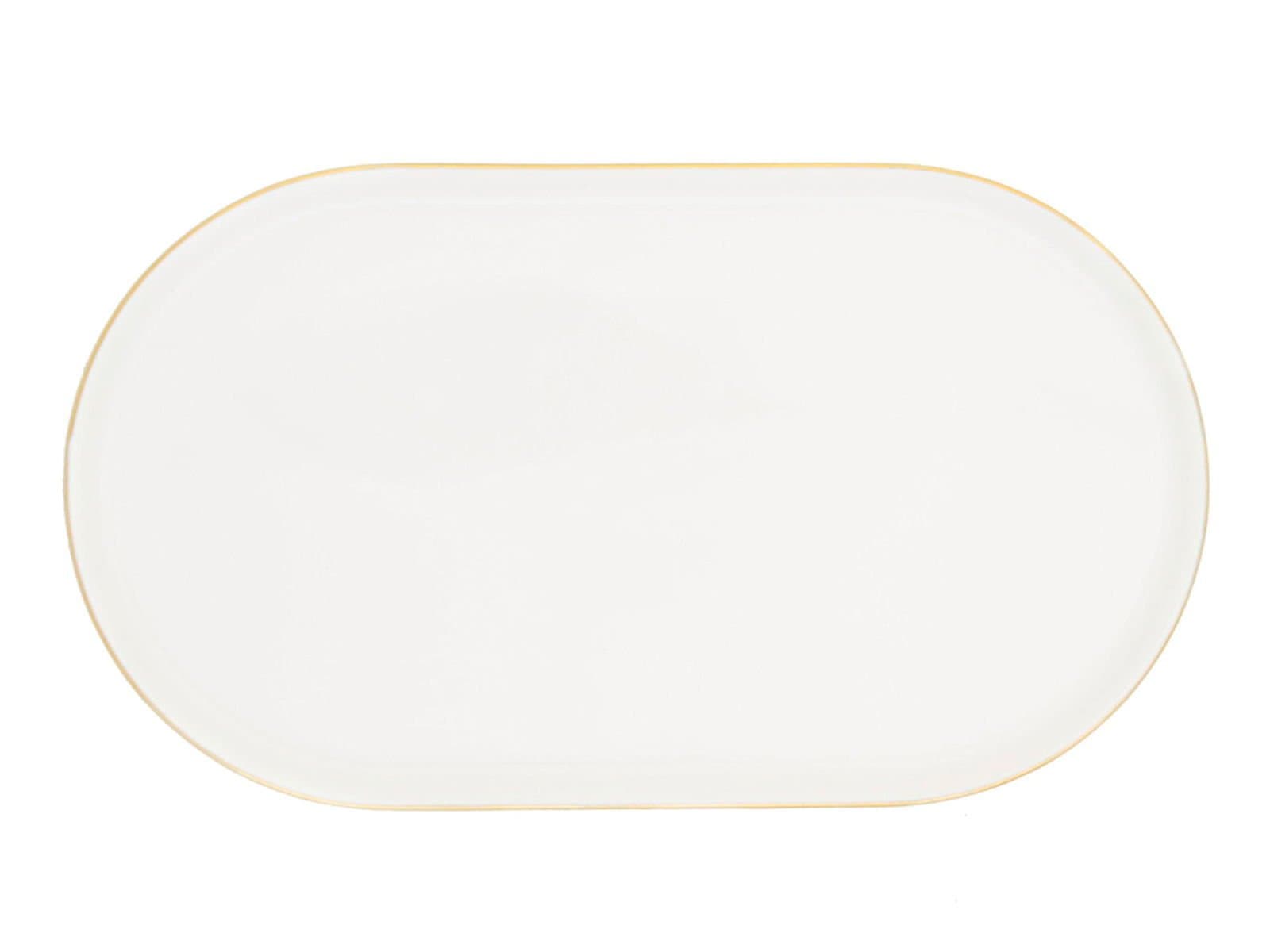 Porland Chopin Gold Gilded Boat Plate 28cm