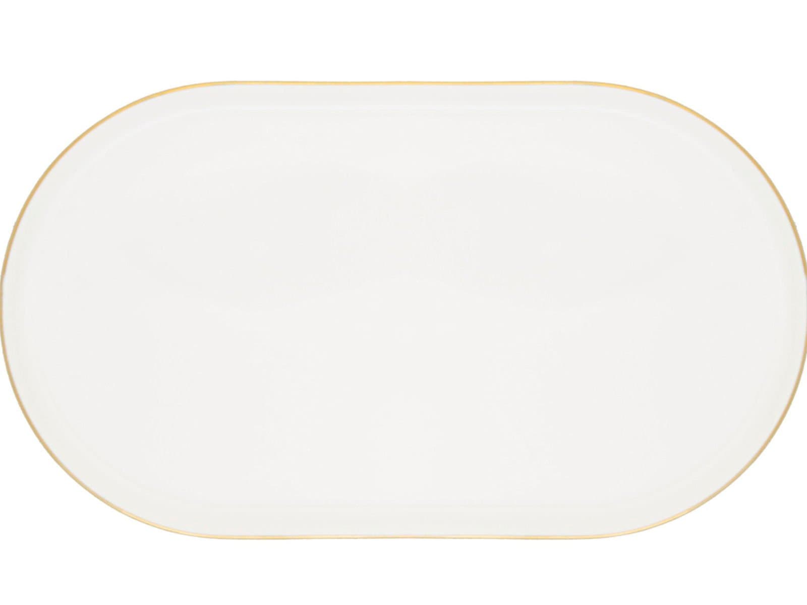 Porland Chopin Gold Gilded Boat Plate 32cm