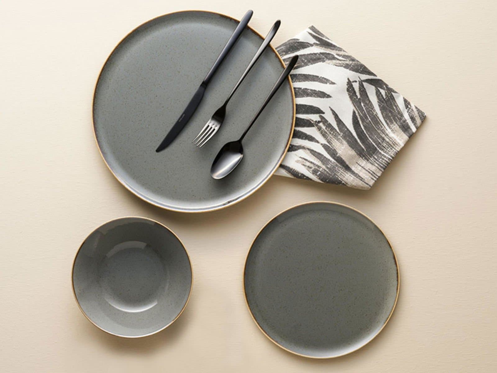 Porland Grazia Seasons Dark Grey 24 Piece Dinner Set for 6 People