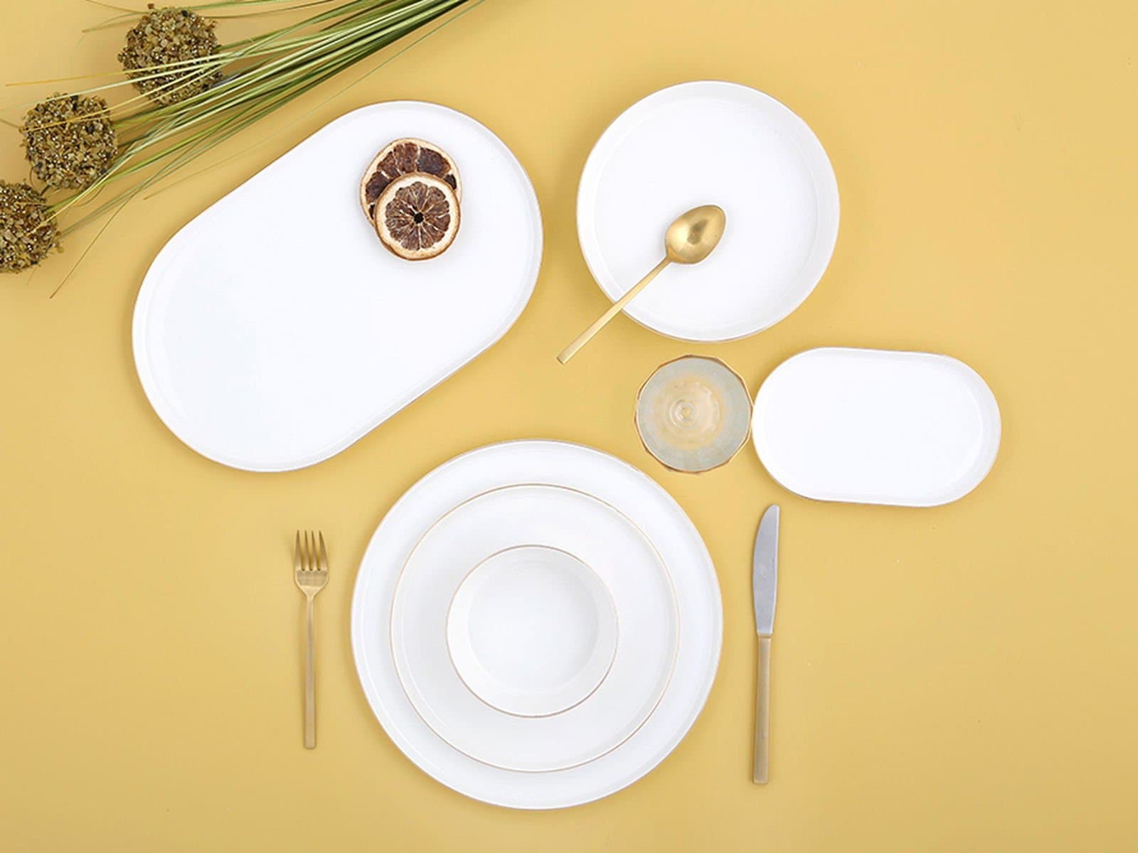 Porland Chopin Gold 27 Piece Dinner Set for 6 People