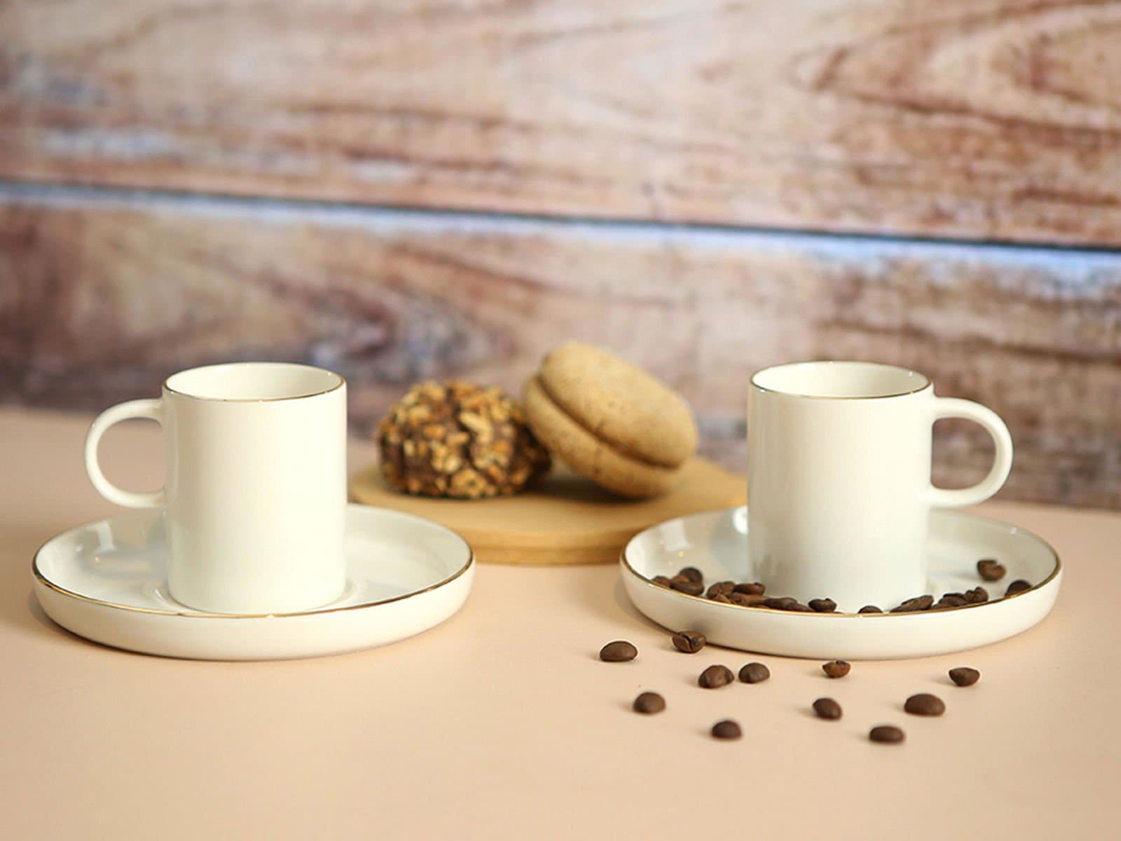 Porland Chopin Gold Gilded Coffee Set for 4 People 85cc