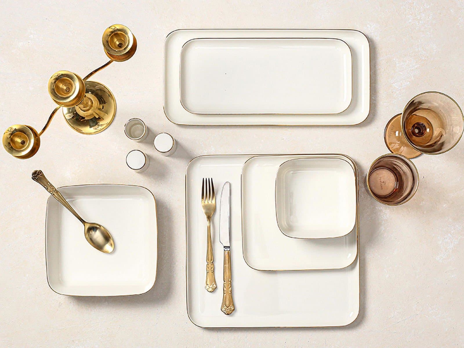 Porland Cortot Gold Gilding 24 Piece Dinner Set for 6 People