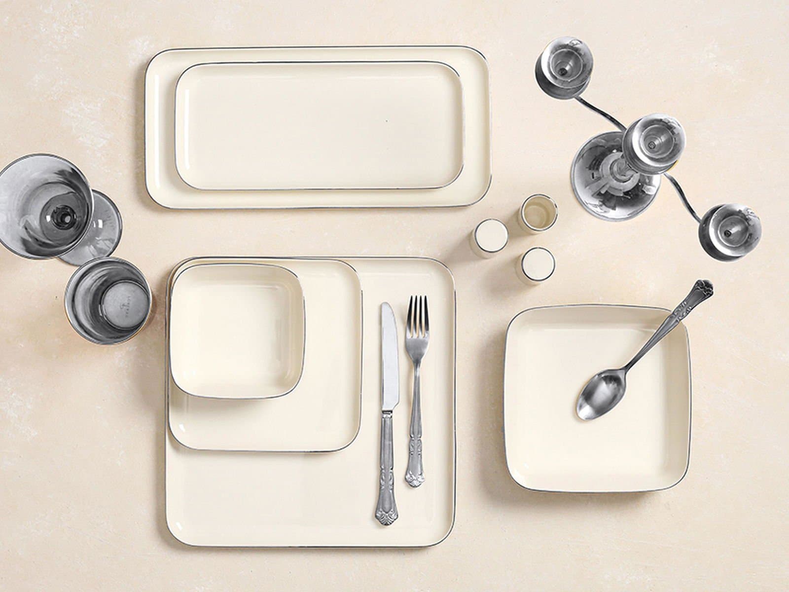 Porland Cortot Platinum 24 Piece Dinner Set for 6 People