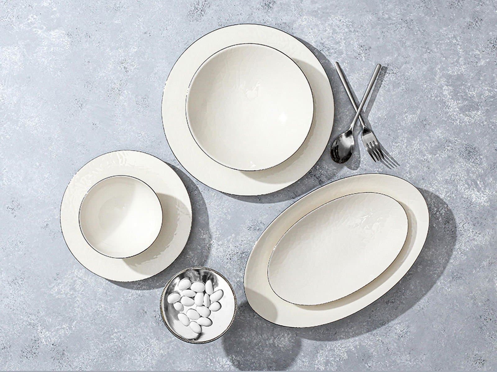 Porland Illusion Platinum 27 Piece Dinner Set for 6 People