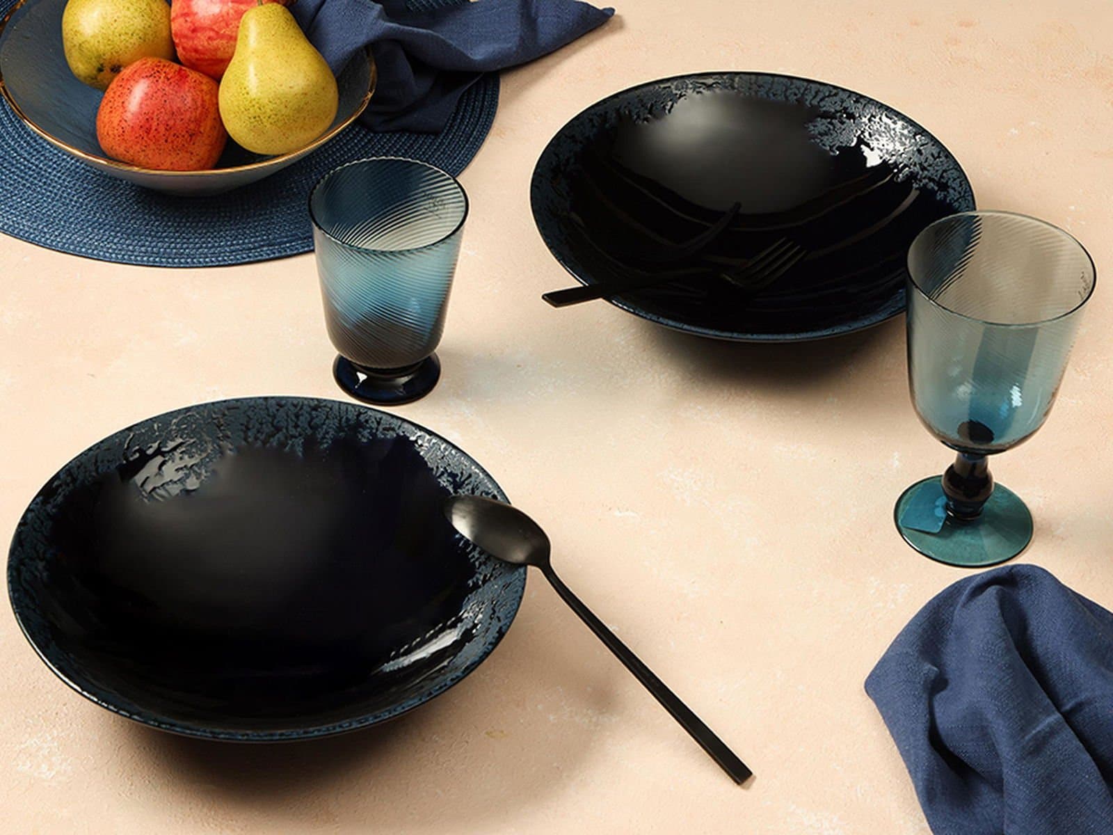 Porland Ethos Root Blue 2-piece Bowl Set 26cm