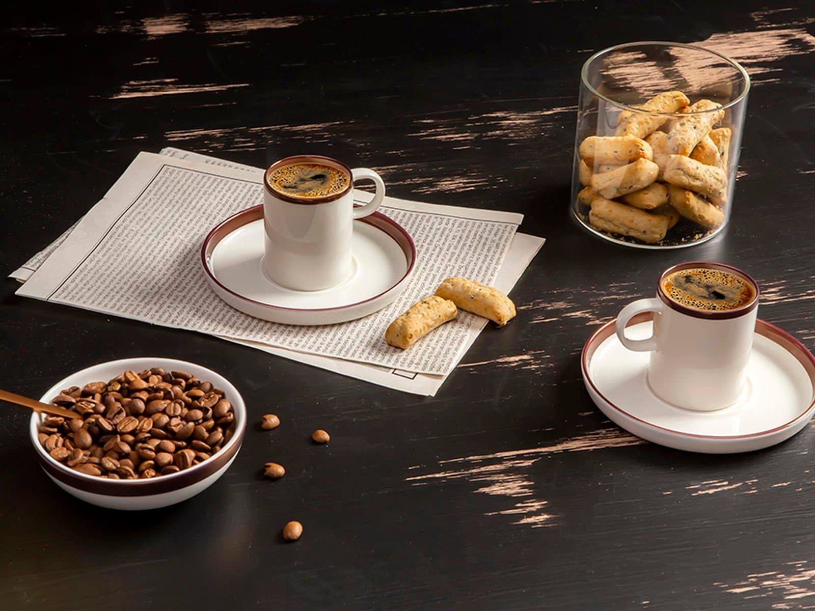 Porland Chopin Copper Coffee Set for 2 People 85cc