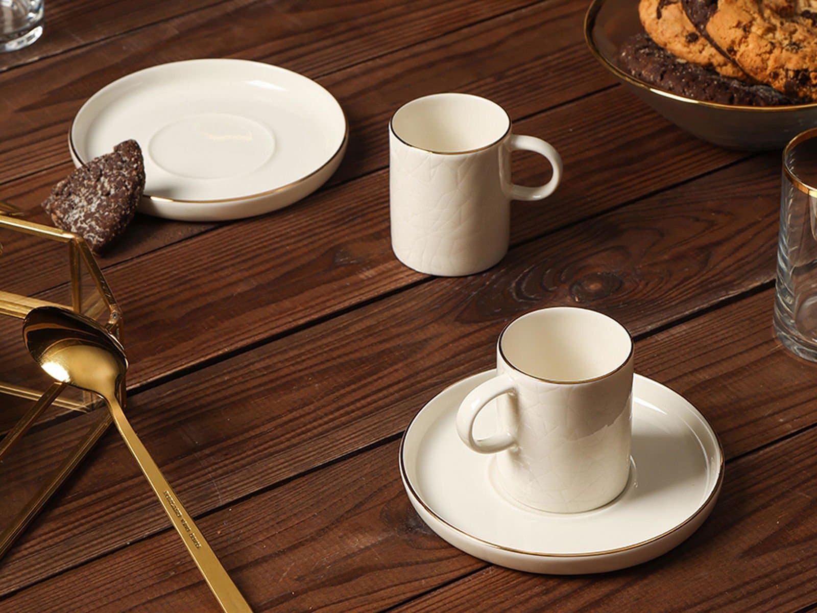 Porland Illusion Gold Foil Coffee Set for 2 People 90cc