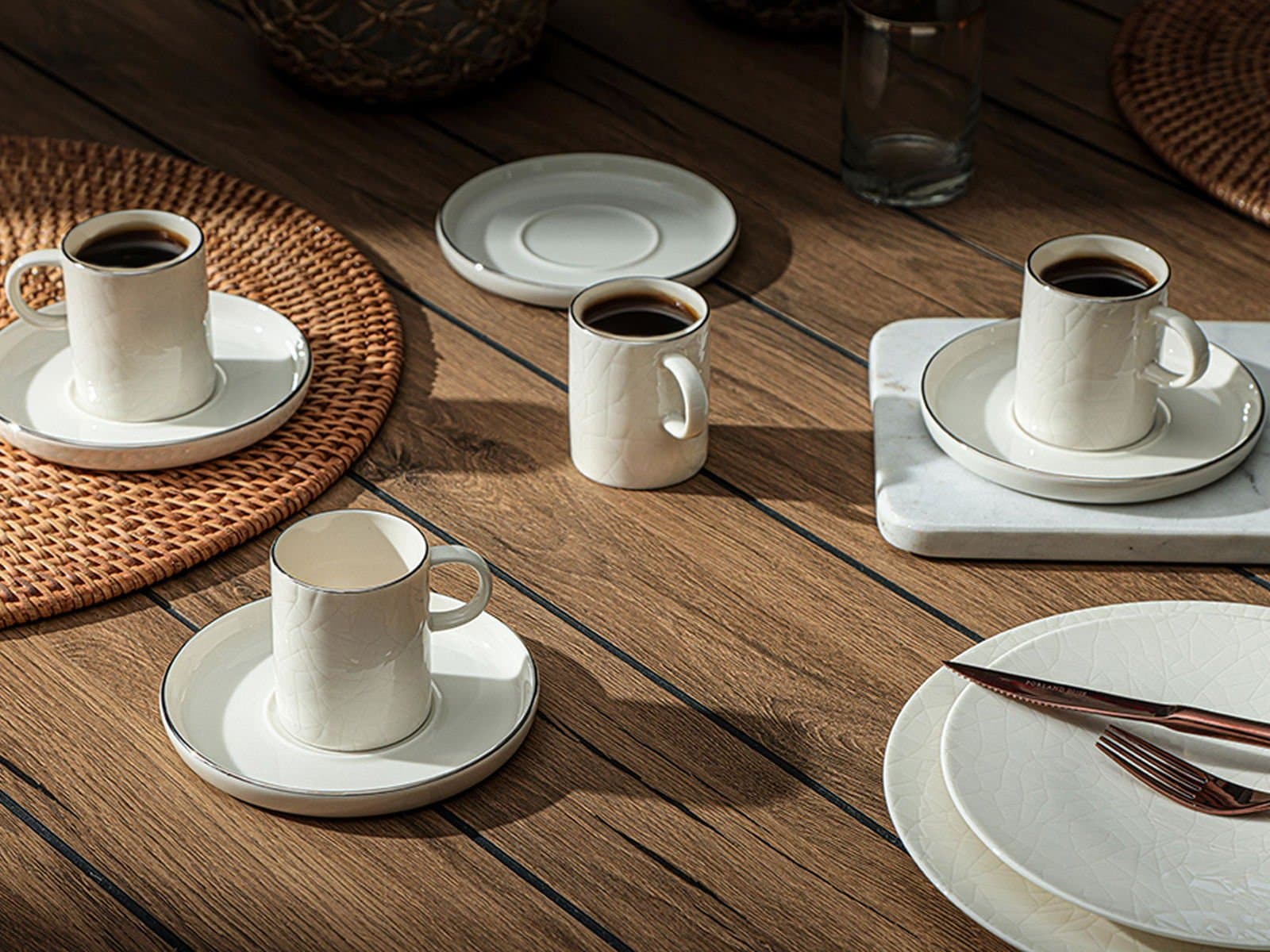 Porland Illusion Platinum 4 Person Coffee Set 90cc