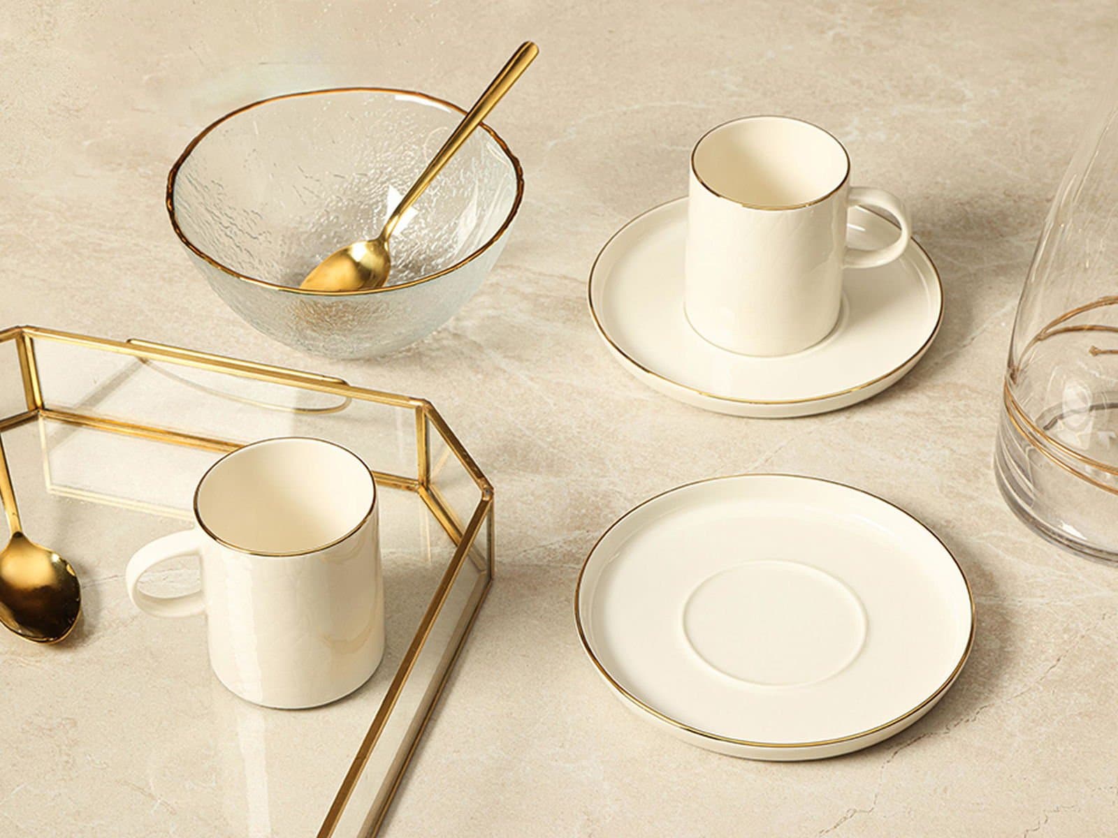Porland Illusion Gold 2 Person Tea Cup Set 200cc