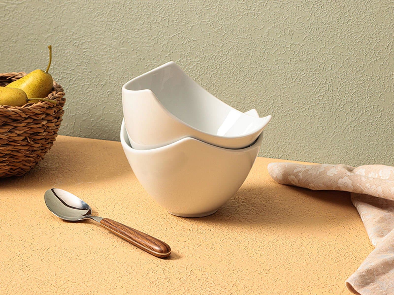 Porland Lotus White 2-Piece Bowl 16cm