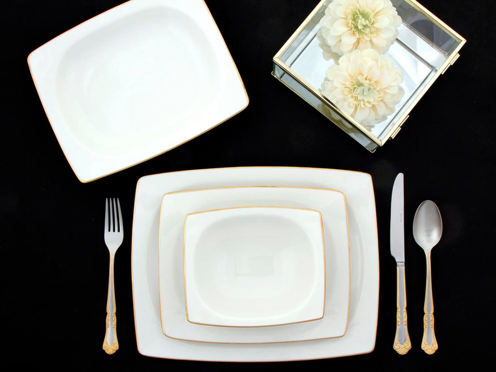 Porland Riva Gold Gilding 24 Piece Dinner Set for 6 People