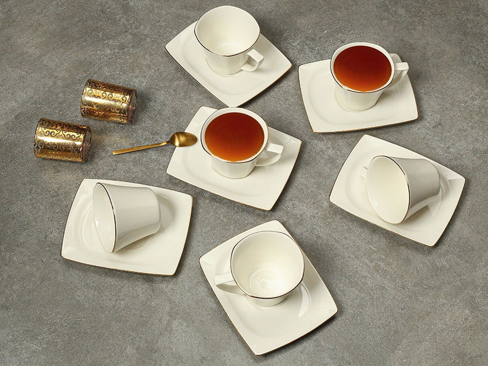 Porland Riva Gold Gilding 6 Person Tea Cup Set 180cc