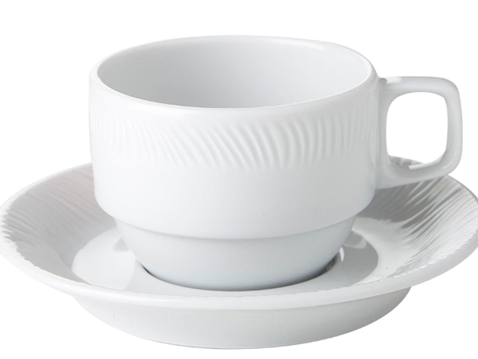 Porland Lara White Saucer Tea Cup 150cc 6 Pieces