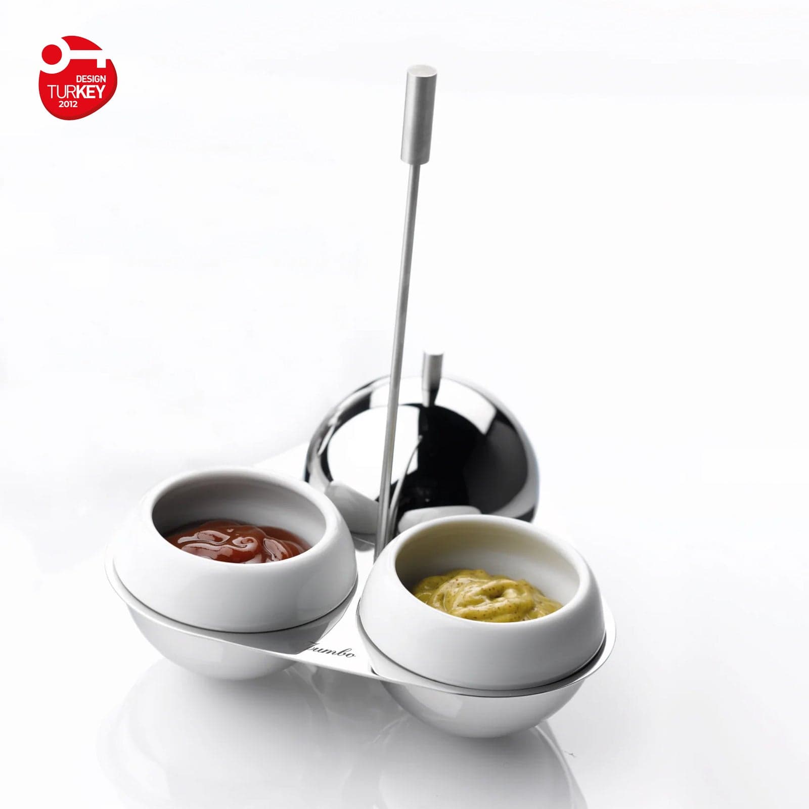 Jumbo Timeless 8000 Porcelain Sauce Bowl with Billiard Handle