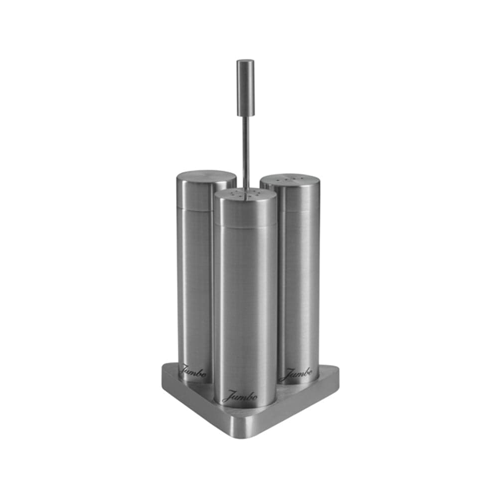 Jumbo Timeless Matt Salt-Pepper Shaker-Toothpick Holder