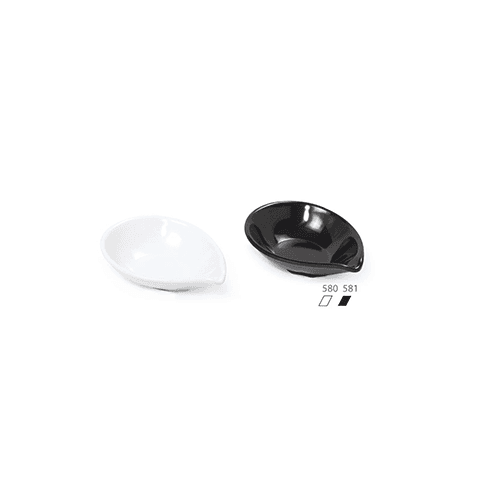 Kapp Melamine Lily Serving Plate - Black 10x7 cm