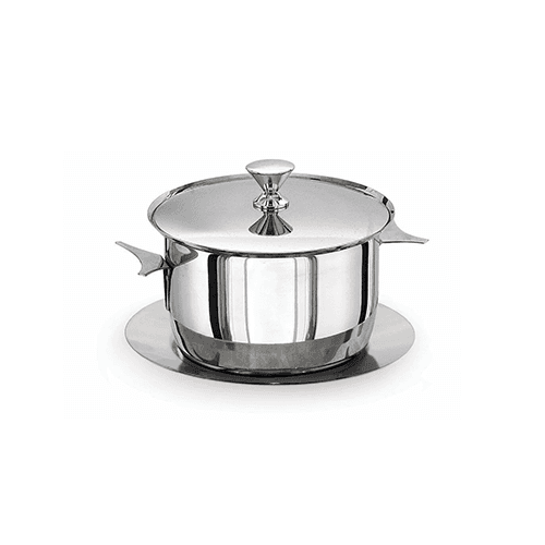 Kapp Insulated Steel Ice Bucket with Plate & Crescent Handle
