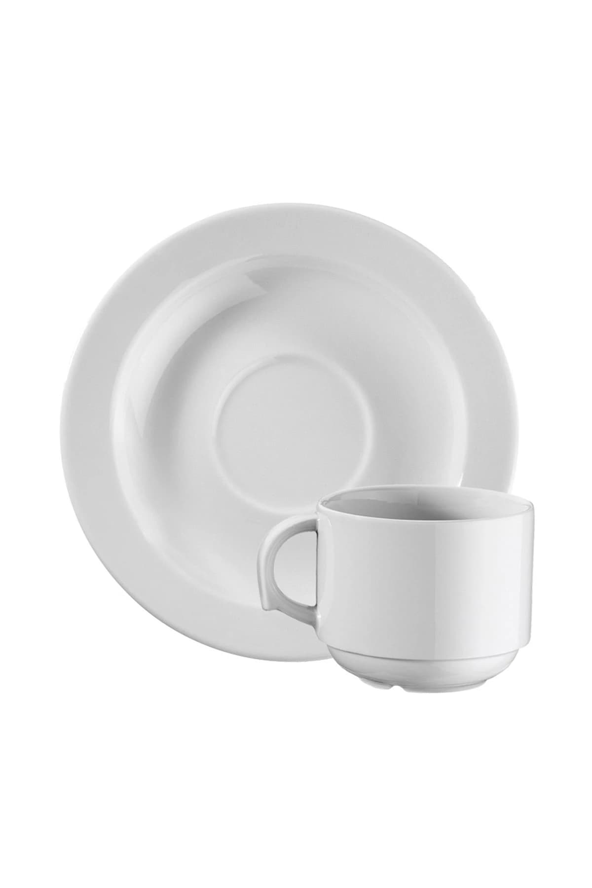 KUTAHYA PORCELAIN ANTALYA HOTEL ESPRESSO COFFEE CUP WITH PLATE WITHOUT DECORATION