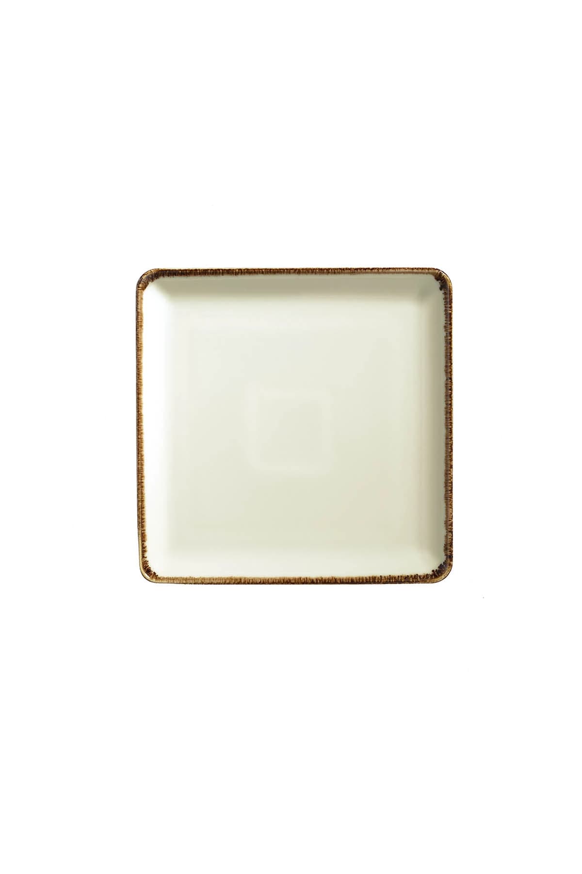 Kütahya Porcelain Bone Tan 27cm.Flat Plate Cream Net