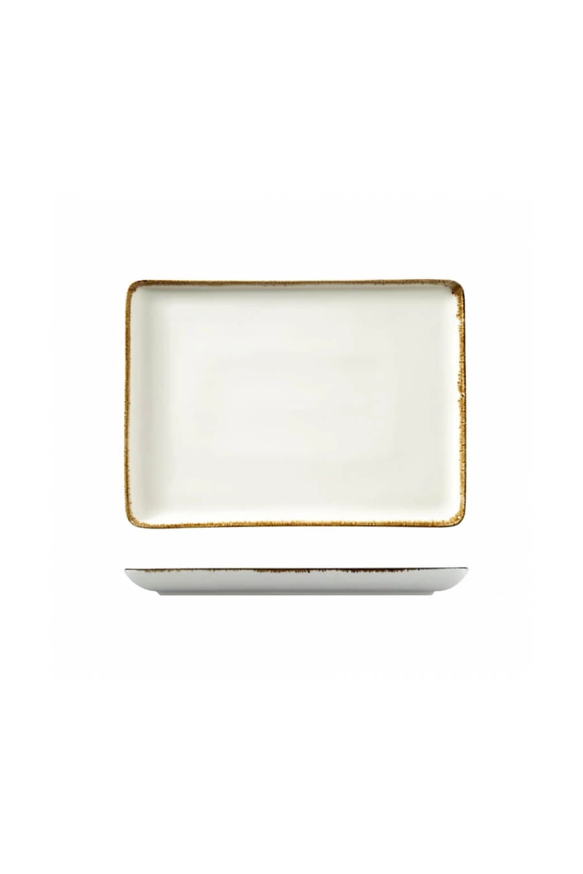 Kütahya Porcelain Bone Tan 27x20cm.Flat Plate Cream Net