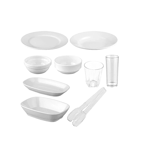 Plastport Unbreakable 44 Piece 6 Person Dinner Set