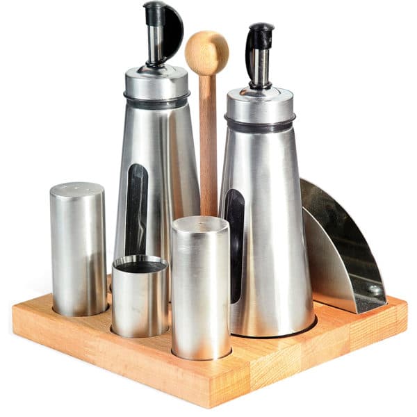 Groovy Six Piece Salt Shaker Oil Shaker Set