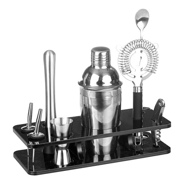 Groovy Cocktail Shaker Set with Plexiglass Stand