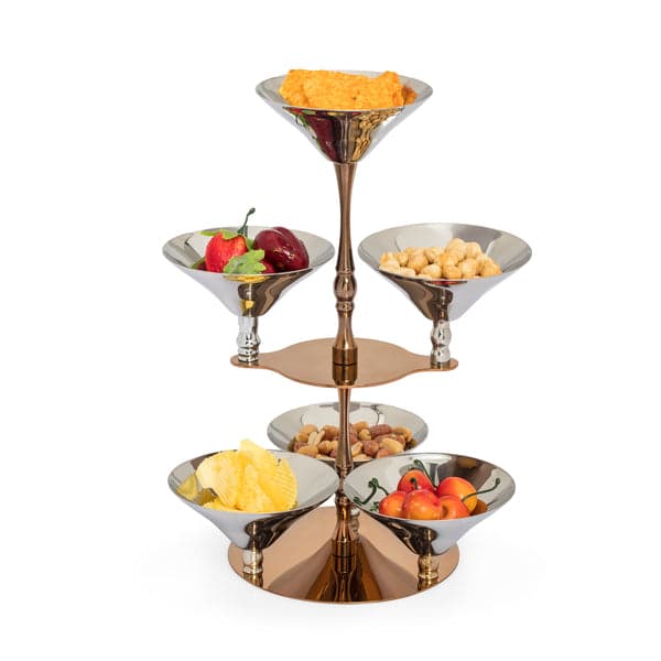 Multi-Fold Snack Stand Elegance - Copper