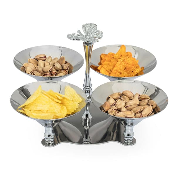 4 Piece Snack Bowl Butterfly Handle Saray