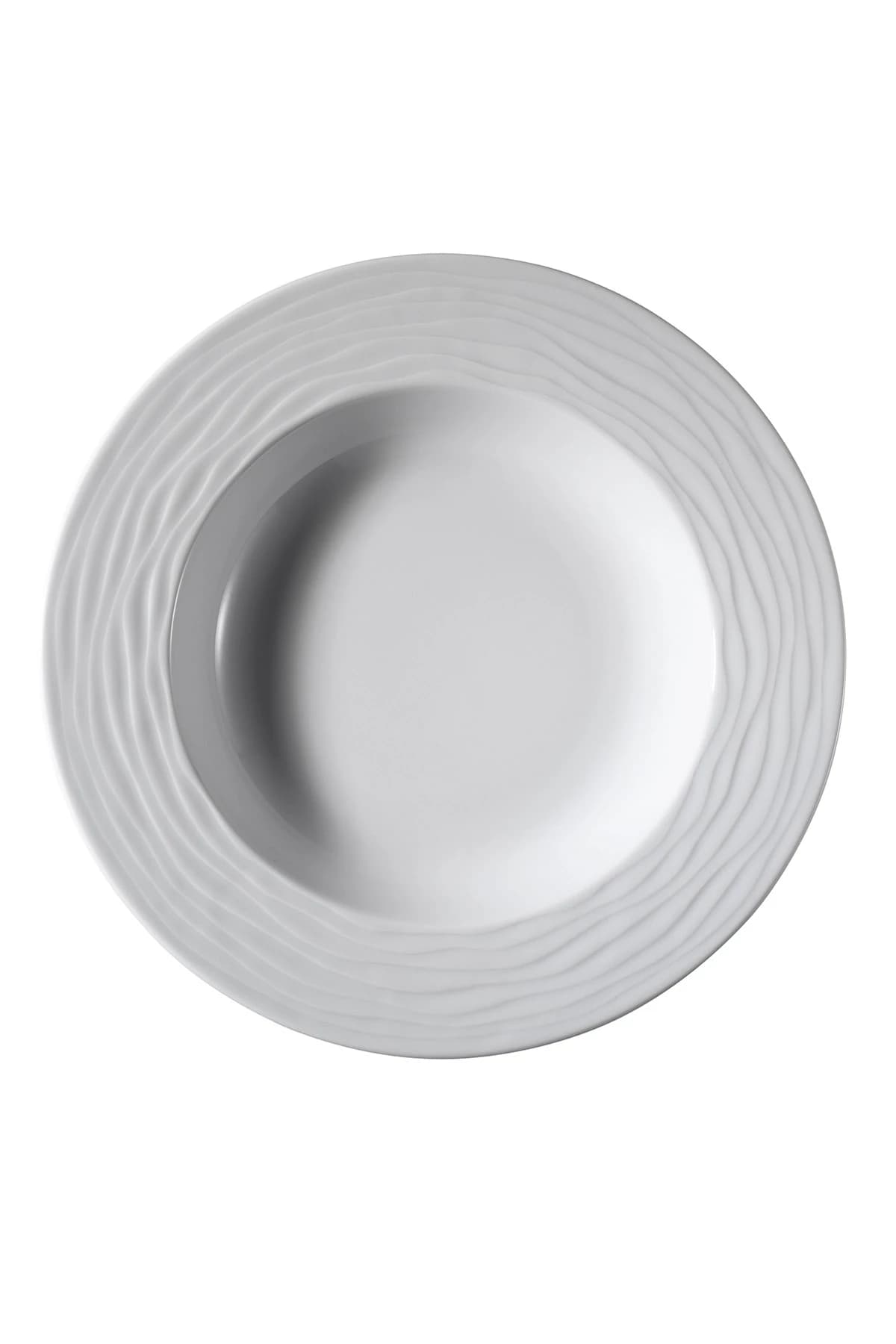 KUTAHYA PORCELAIN SEA WAVE 23 CM. DEEP PLATE WHITE