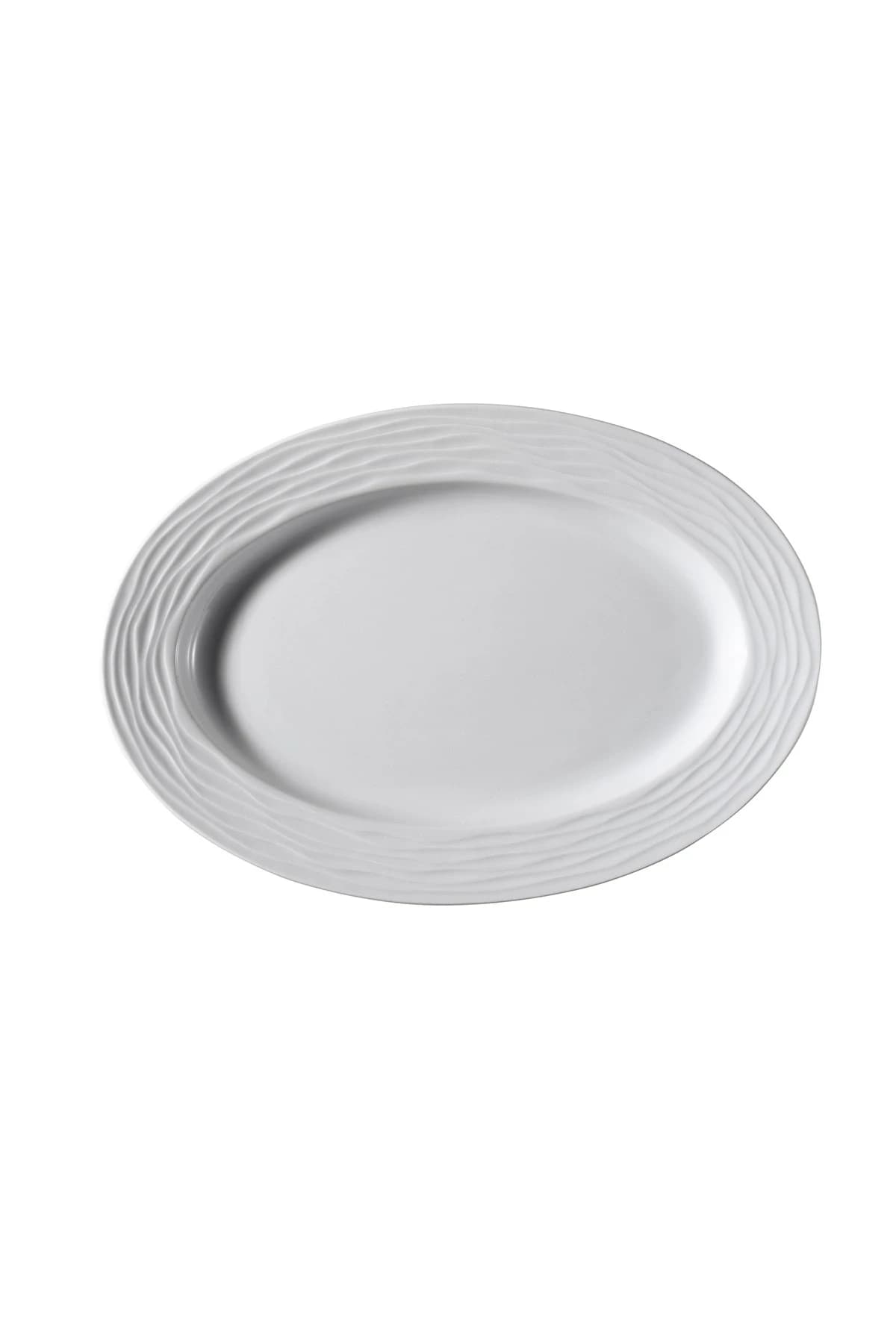 KUTAHYA PORCELAIN SEA WAVE 24 CM. BOAT PLATE WHITE