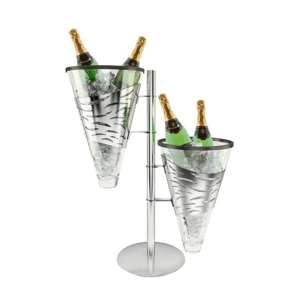 Guren Double Champagne Bucket Stand with Glass Inserts