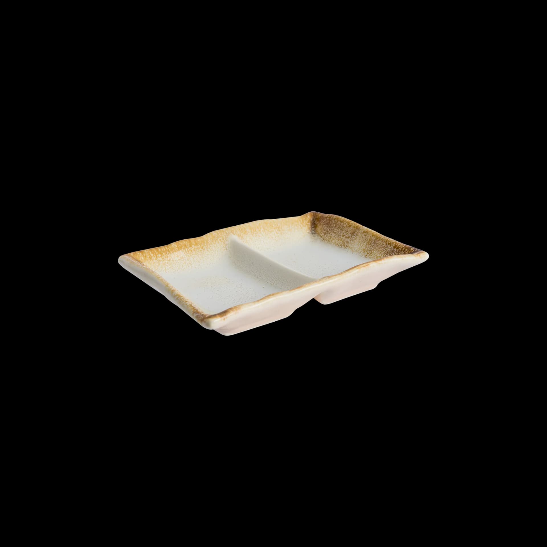 Wabi White Rectangular Double Sauce Bowl 13.3 x 9.1 x 2.2 cm