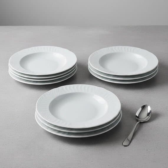 Sembol 6 Parça 19 cm Çukur Yemek Tabağı