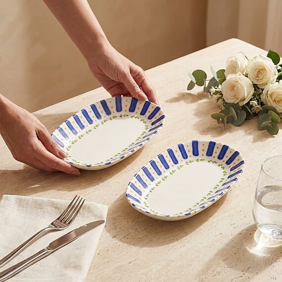 Kayısı 24 cm 2'li Porselen Kayık Tabak Seti