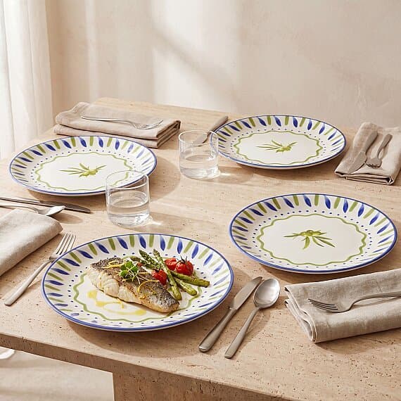 Zeytin Dalı 25 cm 4'lü Servis Tabağı Seti 6515
