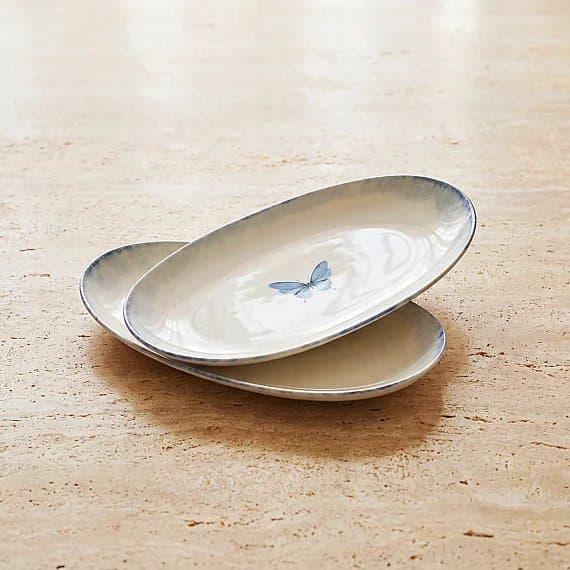 Elips 2'li 25 cm Porselen Kayık Tabak