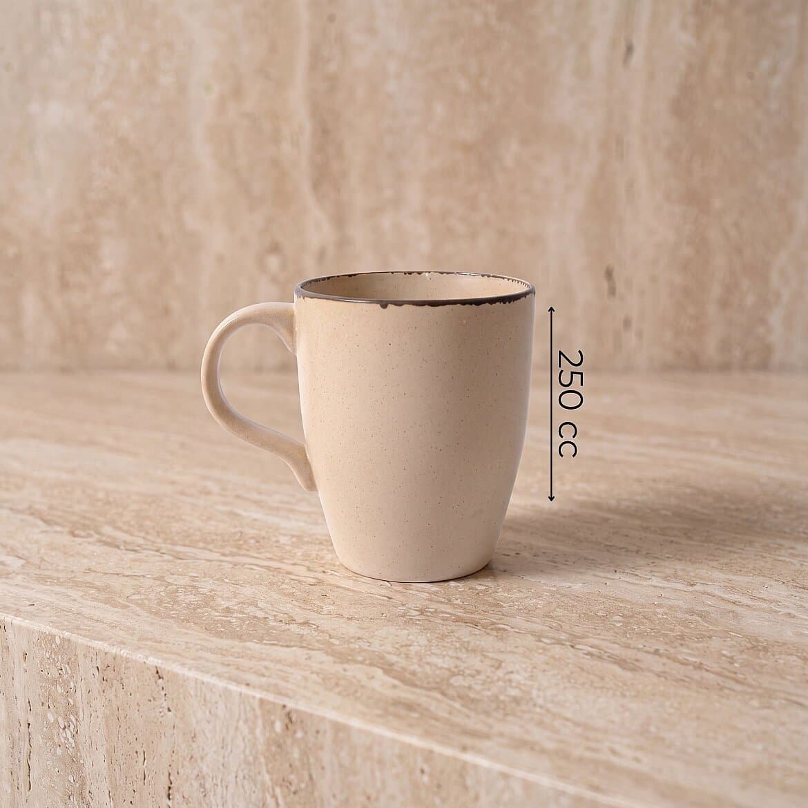 Barista Bej Mat Porselen Kupa Bardak Seti 2'li