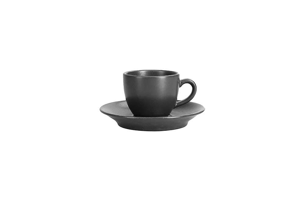 Porland Seasons Siyah Tabaklı Kahve Fincanı 80cc
