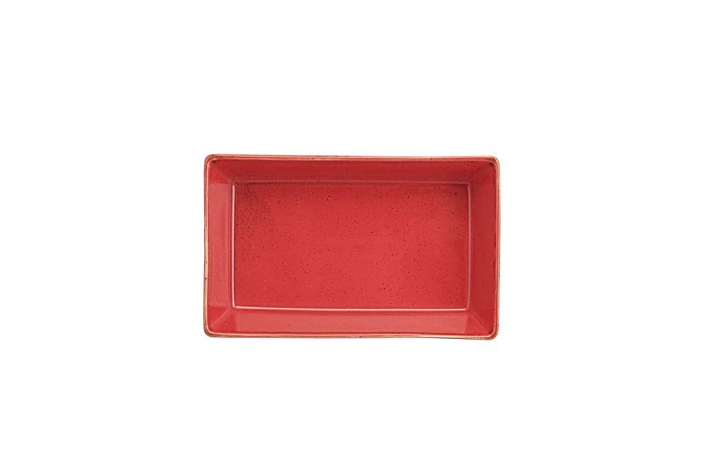 Porland Seasons Kırmızı Kahvaltı&Meze Tabağı 8x14cm 3 adet