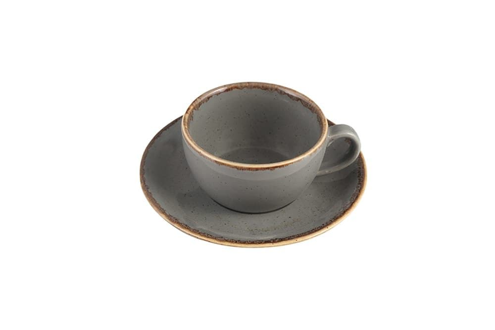 Porland Seasons Koyu Gri Tabaklı Çay Fincanı 250cc