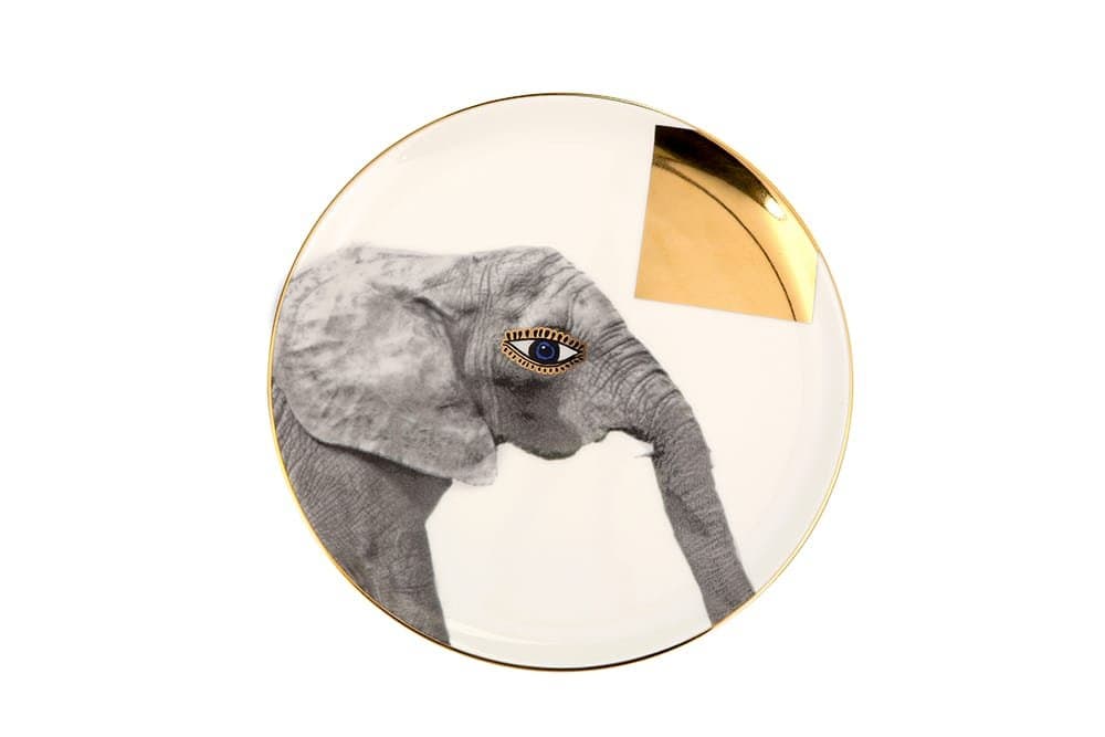 Porland Wild Life Elephant Düz Tabak 20cm